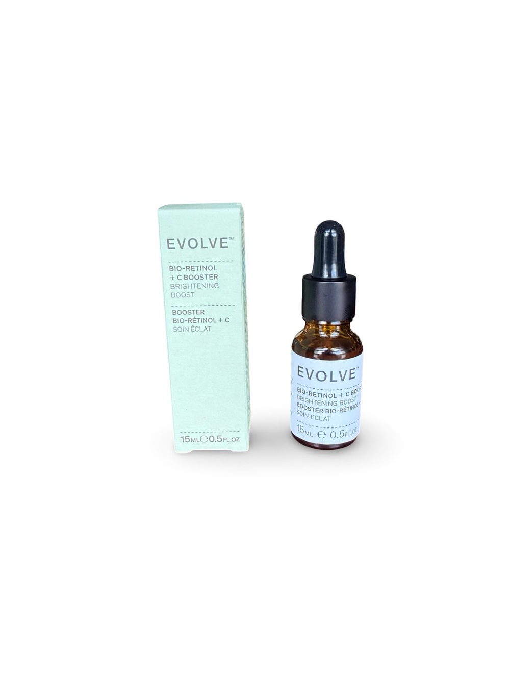 New EVOLVE Bio-Retinol + C booster Brightening Vegan Skincare Serum 15ml